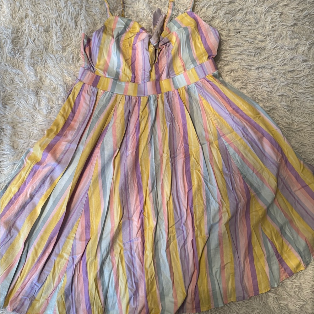 Pastel Striped Casual Dress